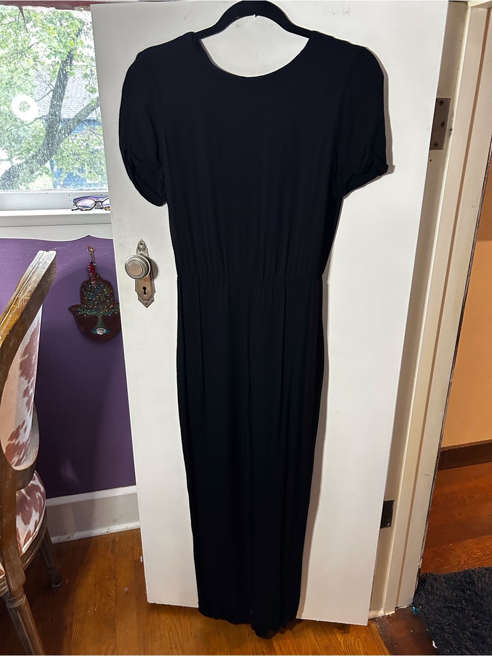 Alice + Olivia Black Short-Sleeve Jumpsuit